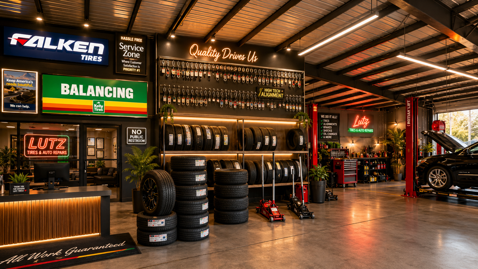 Tire showroom and front counter